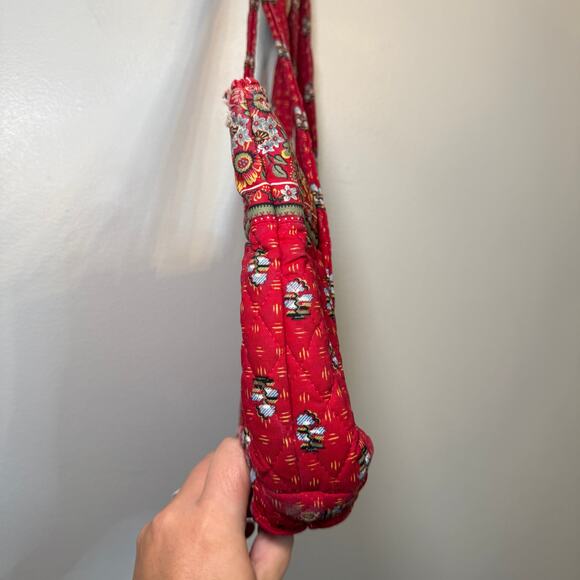 Vera Bradley Provincial Red Floral Print Zip Quilted Shoulder Bag Purse - Picture 5 of 11